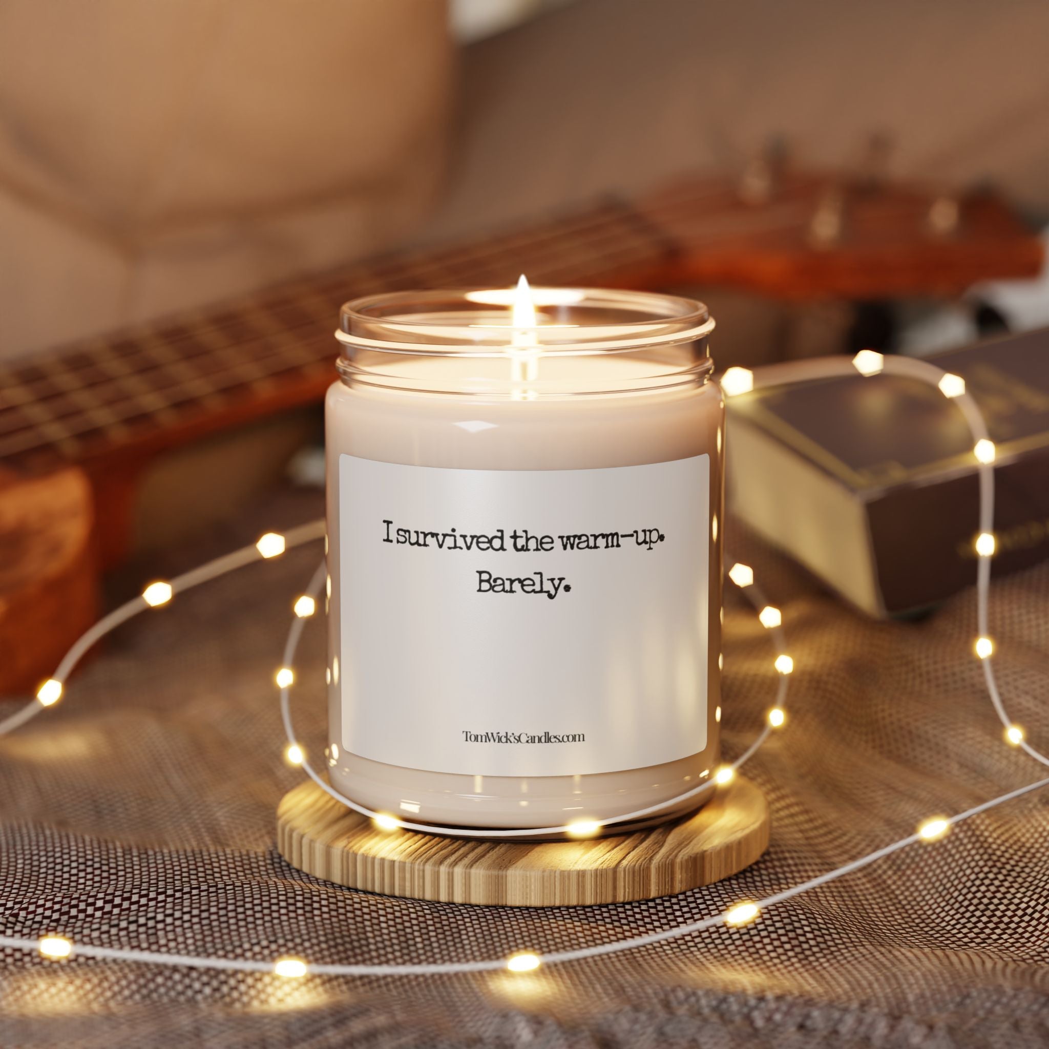 BJJ I survived — "I survived the warm-up. Barely." Scented Soy Candle (9oz)