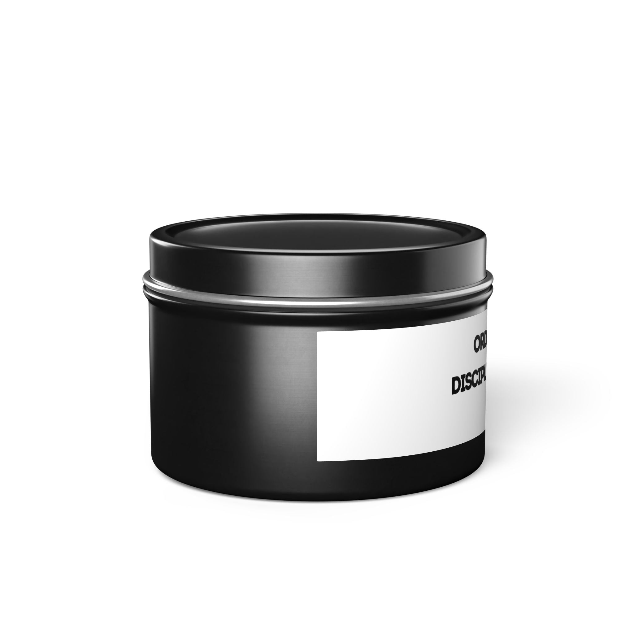 "Ordered space. Disciplined thoughts." Soy Candle